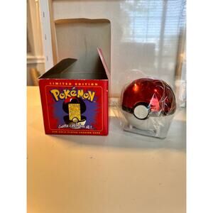 Pokémon Ball Poliwhirl Red Box 23k Gold Plated Card NIB